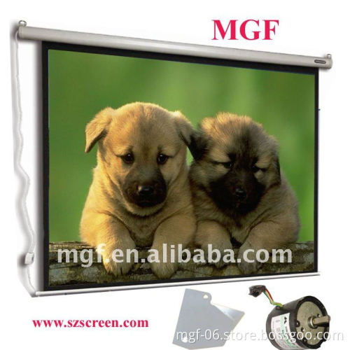 100'' Electrict Projection Screen with IR/RF Remote control/ Matte White screen